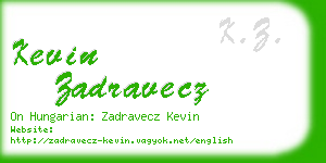 kevin zadravecz business card